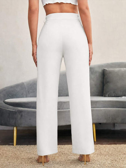Women's High Waisted Flare Trousers, Tailored Dress Pants for Work Office - Black