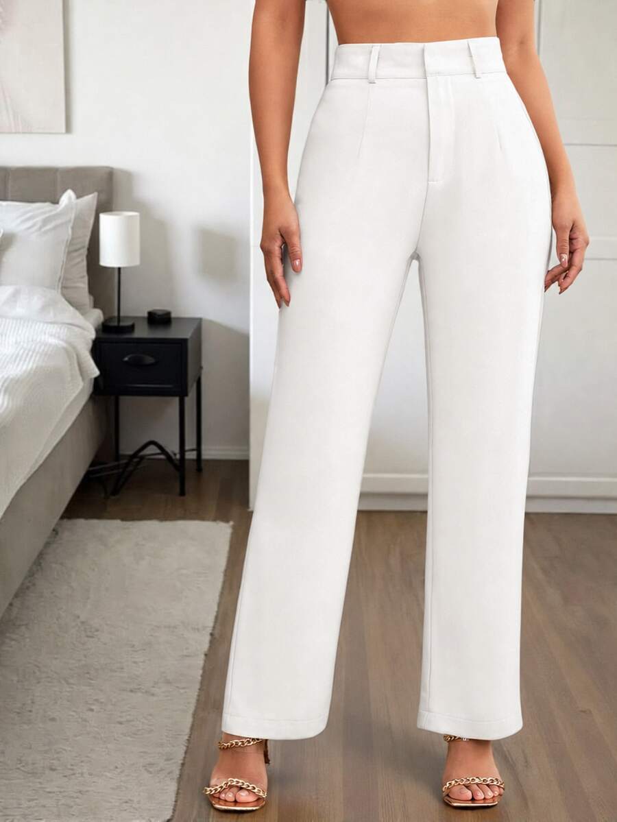 Women's High Waisted Flare Trousers, Tailored Dress Pants for Work Office - Black