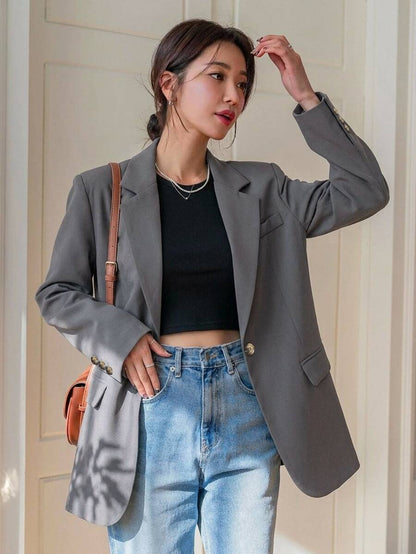 Pimlico Oversized Single Button Notch Lapel Blazer