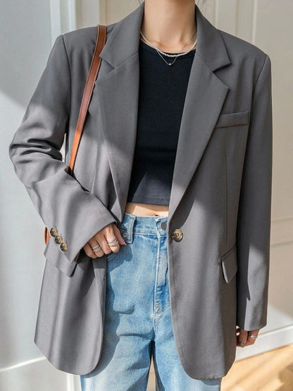 Pimlico Oversized Single Button Notch Lapel Blazer