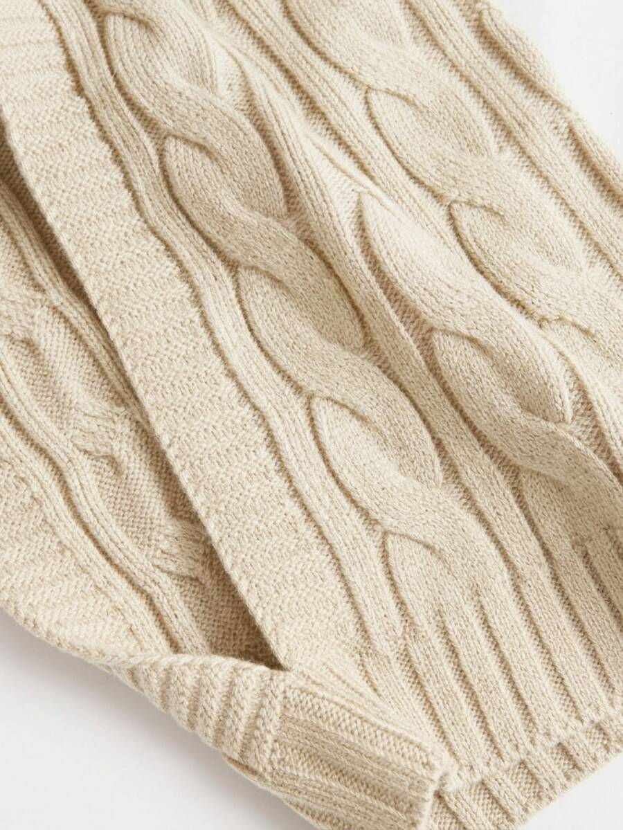 Women's Cable Knit Cropped Sweater and Slip Dress Set, Two Piece Knit Outfit for Fall - Red