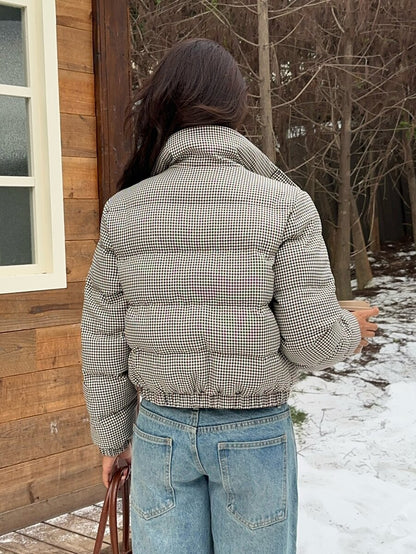 Glasgow Cropped Quilted Puffer Jacket with Funnel Neck