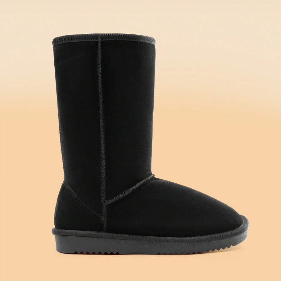 Women's Mid Calf Winter Snow Boots Mid-Low Heel Flat Bottom Non-Slip Wear-Resistant Boots,Suede Warm Winter Casual Outdoor Christmas Festival Boot Mensa