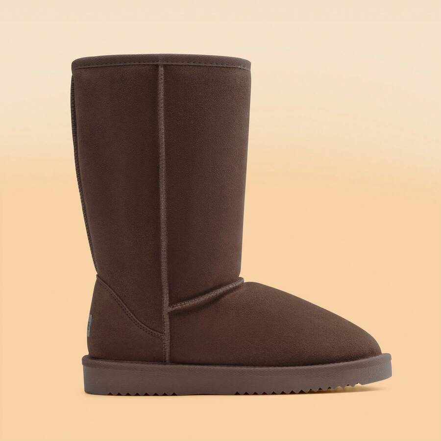 Women's Mid Calf Winter Snow Boots Mid-Low Heel Flat Bottom Non-Slip Wear-Resistant Boots,Suede Warm Winter Casual Outdoor Christmas Festival Boot Mensa