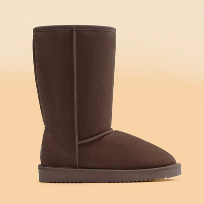 Women's Mid Calf Winter Snow Boots Mid-Low Heel Flat Bottom Non-Slip Wear-Resistant Boots,Suede Warm Winter Casual Outdoor Christmas Festival Boot Mensa