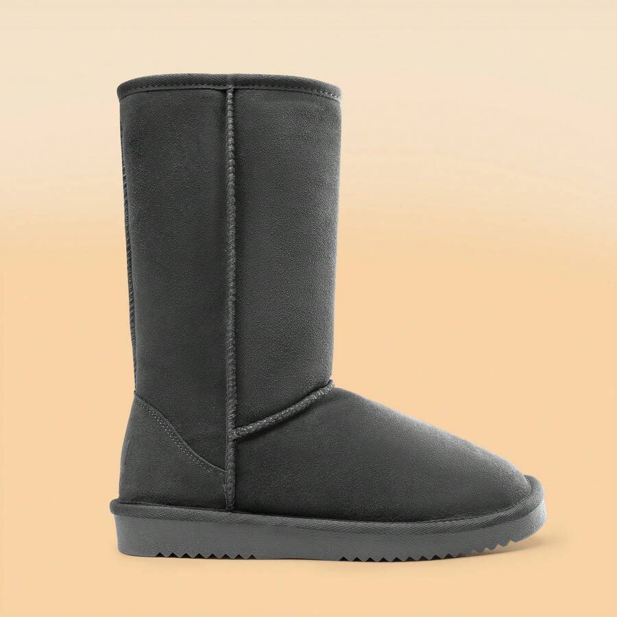 Women's Mid Calf Winter Snow Boots Mid-Low Heel Flat Bottom Non-Slip Wear-Resistant Boots,Suede Warm Winter Casual Outdoor Christmas Festival Boot Mensa