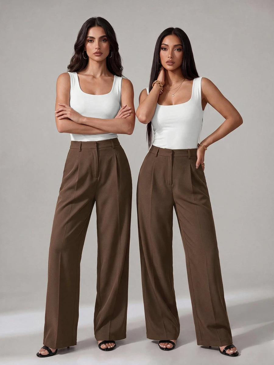 Bergamo Pleated High Waisted Wide Leg Pants