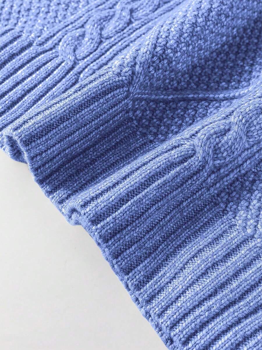 Cosima Oversized Textured Knit Drop Shoulder Sweater Dress - Apricot