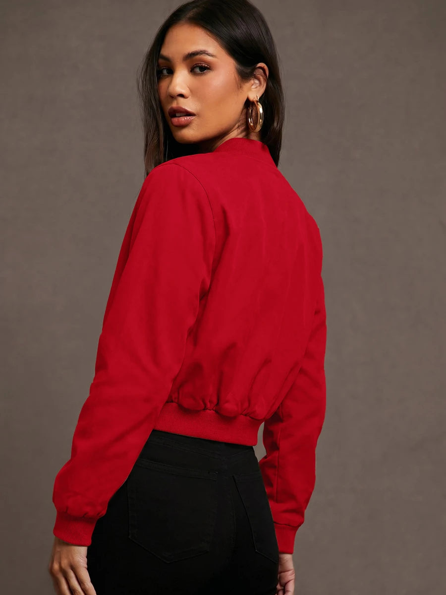 Steamboat Zip Up Bomber Jacket with Ribbed Trim