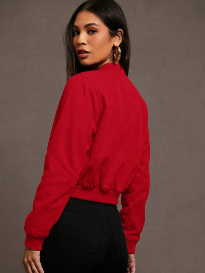 Steamboat Zip Up Bomber Jacket with Ribbed Trim