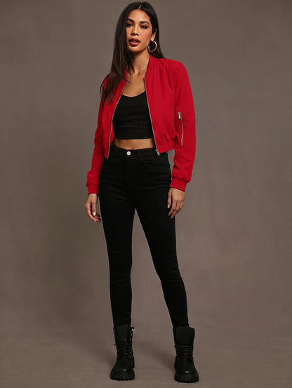 Steamboat Zip Up Bomber Jacket with Ribbed Trim