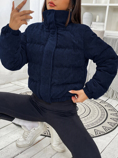 Glasgow Cropped Quilted Puffer Jacket with Funnel Neck