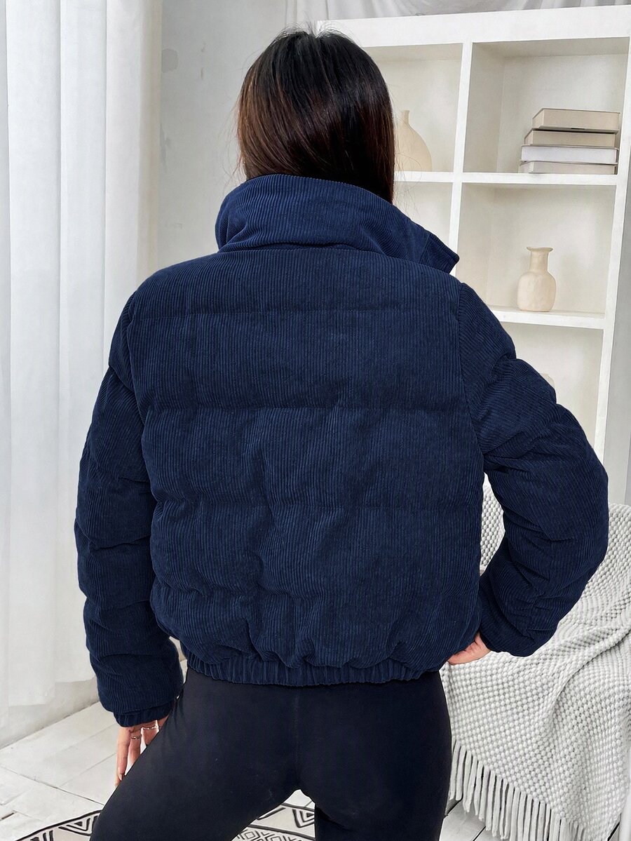 Glasgow Cropped Quilted Puffer Jacket with Funnel Neck