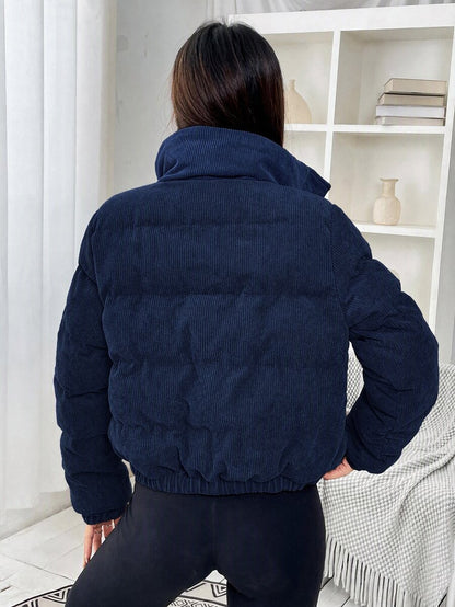 Glasgow Cropped Quilted Puffer Jacket with Funnel Neck