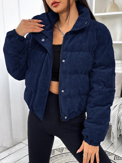 Glasgow Cropped Quilted Puffer Jacket with Funnel Neck