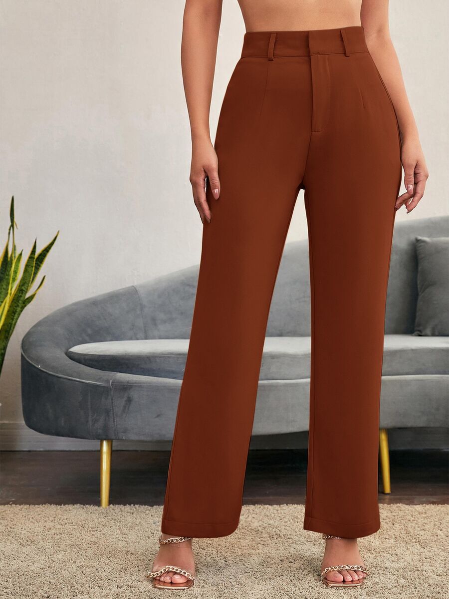 Women's High Waisted Flare Trousers, Tailored Dress Pants for Work Office - Black