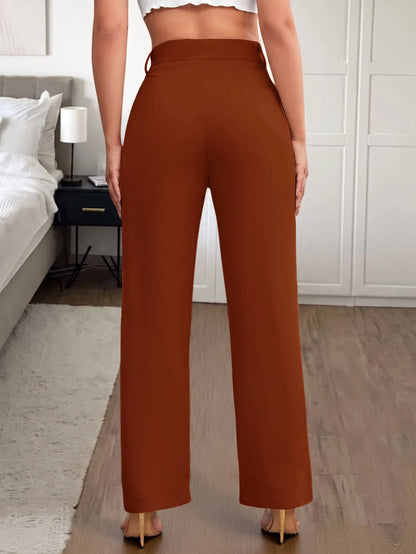 Women's High Waisted Flare Trousers, Tailored Dress Pants for Work Office - Black