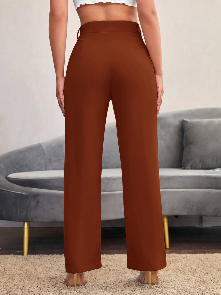 Women's High Waisted Flare Trousers, Tailored Dress Pants for Work Office - Black