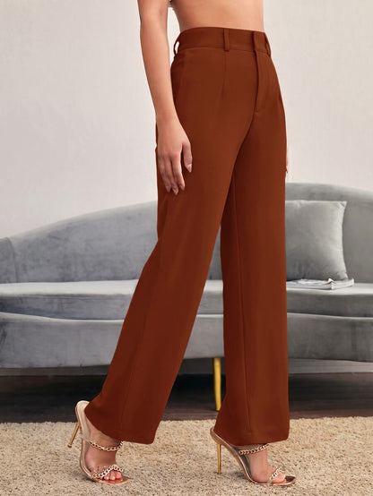 Women's High Waisted Flare Trousers, Tailored Dress Pants for Work Office - Black