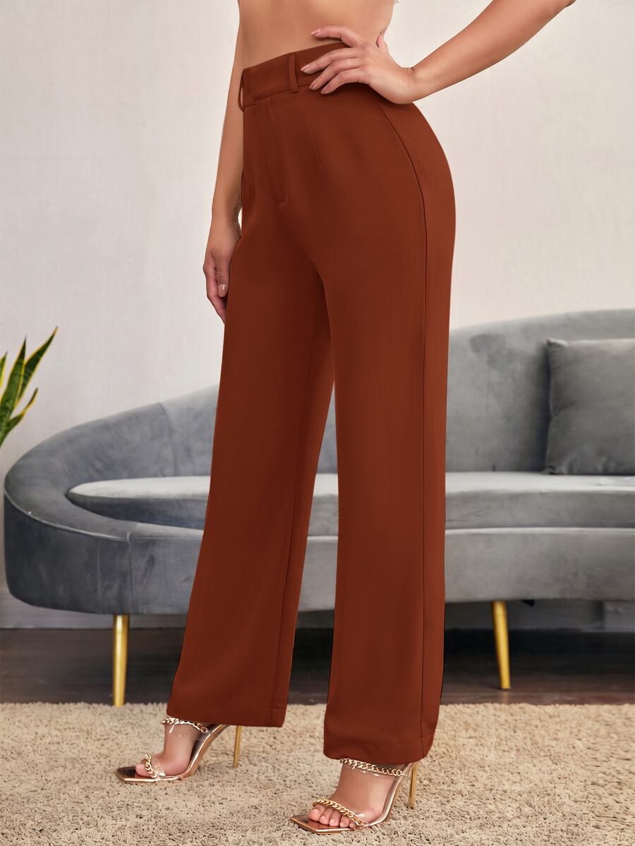Women's High Waisted Flare Trousers, Tailored Dress Pants for Work Office - Black