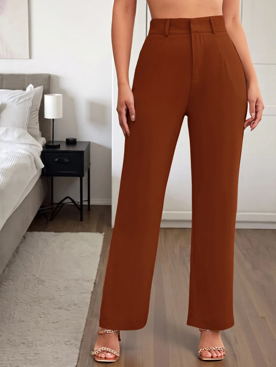 Women's High Waisted Flare Trousers, Tailored Dress Pants for Work Office - Black