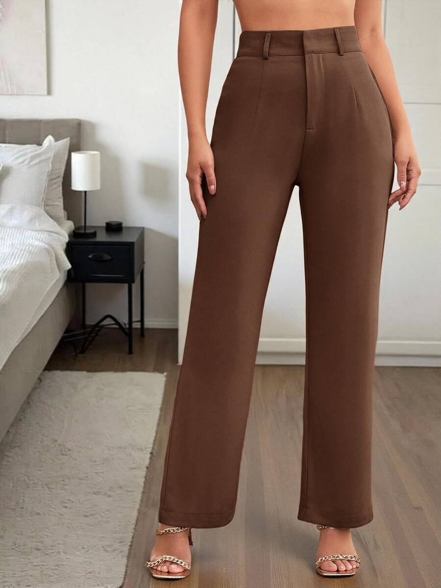 Women's High Waisted Flare Trousers, Tailored Dress Pants for Work Office - Black