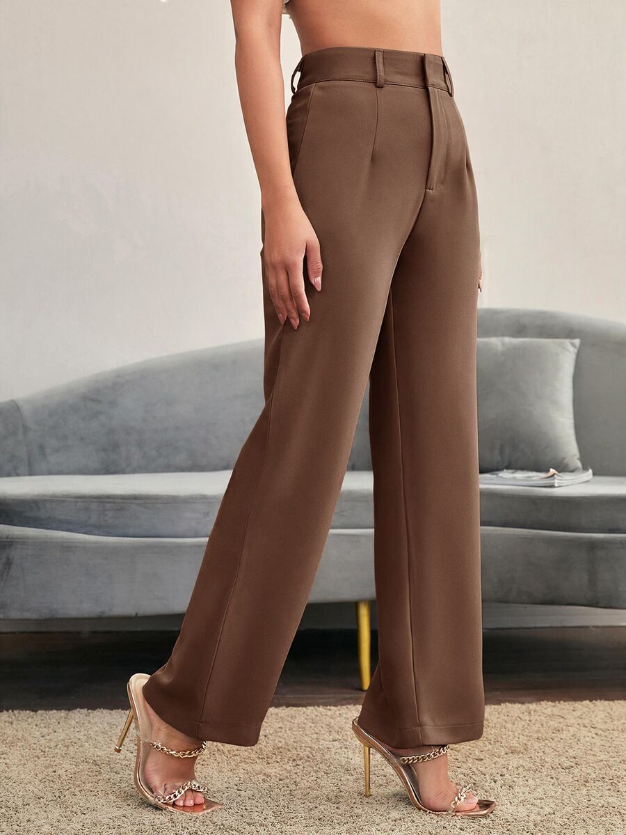 Women's High Waisted Flare Trousers, Tailored Dress Pants for Work Office - Black