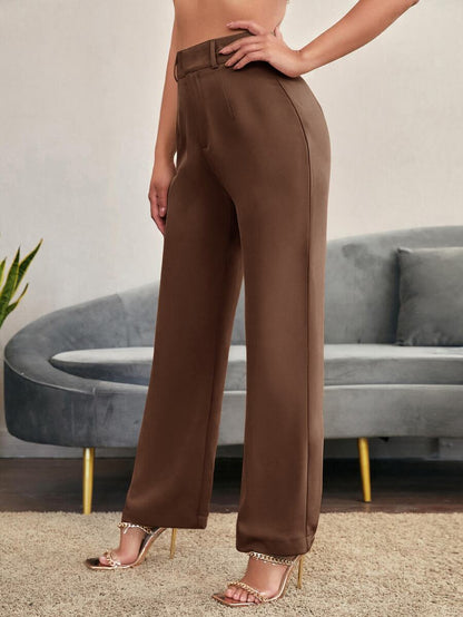 Women's High Waisted Flare Trousers, Tailored Dress Pants for Work Office - Black