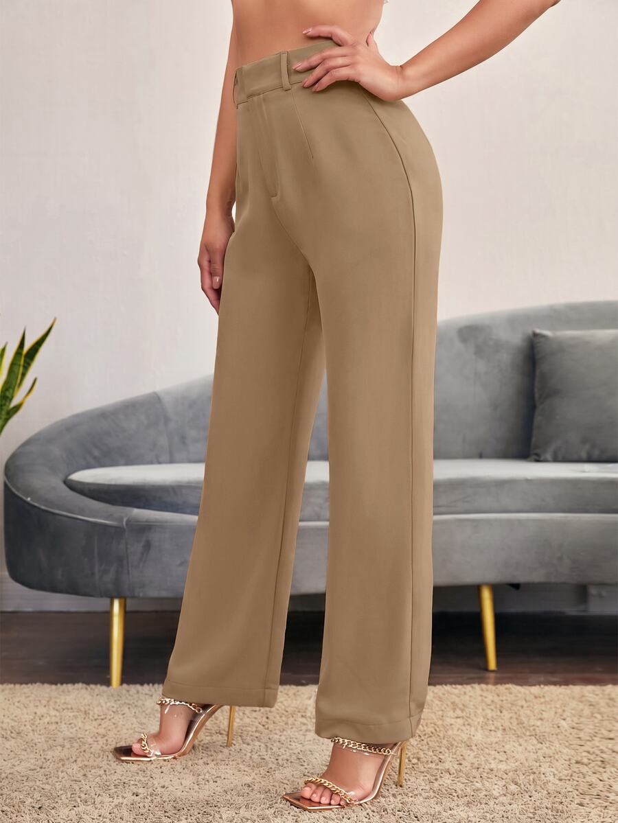 Women's High Waisted Flare Trousers, Tailored Dress Pants for Work Office - Black