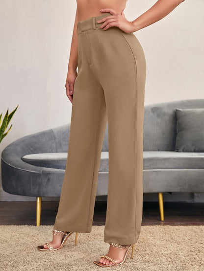 Women's High Waisted Flare Trousers, Tailored Dress Pants for Work Office - Black