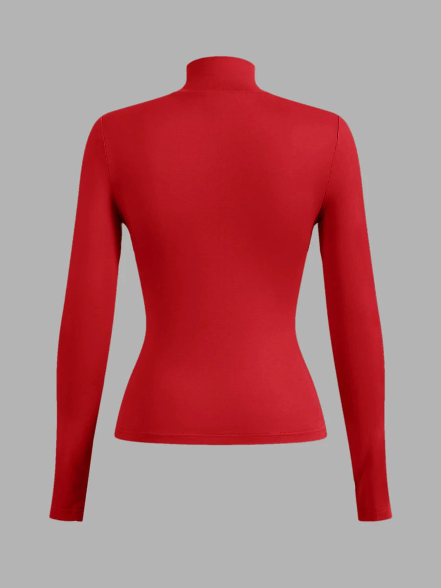 Aberdeen Fleece Lined Thermal Mock Neck Fitted Top