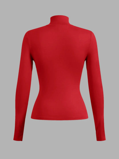 Aberdeen Fleece Lined Thermal Mock Neck Fitted Top