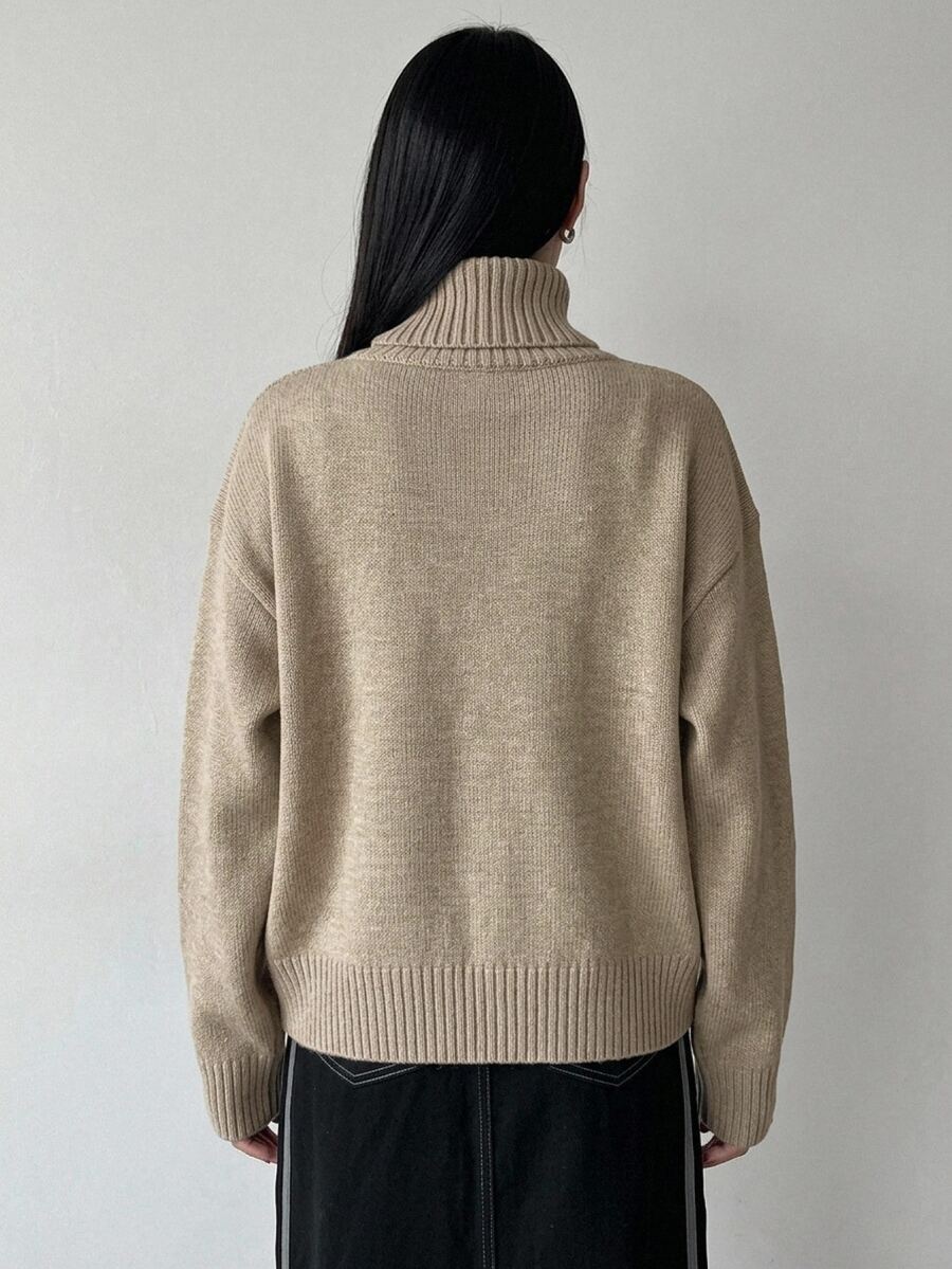 Lofoten Oversized Turtleneck Drop Shoulder Knit Sweater