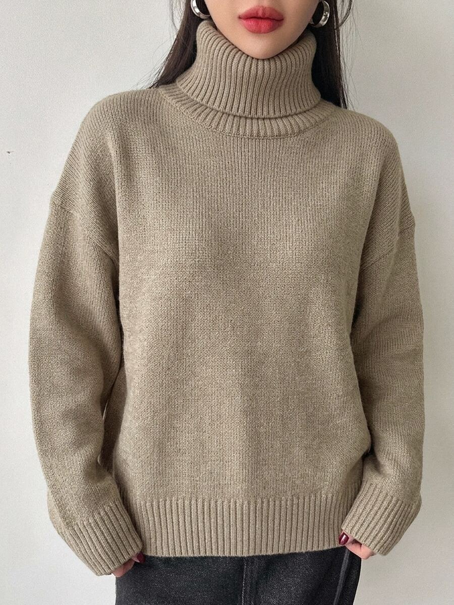 Lofoten Oversized Turtleneck Drop Shoulder Knit Sweater