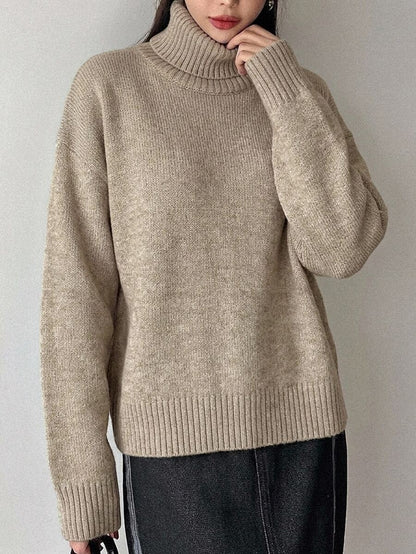 Lofoten Oversized Turtleneck Drop Shoulder Knit Sweater