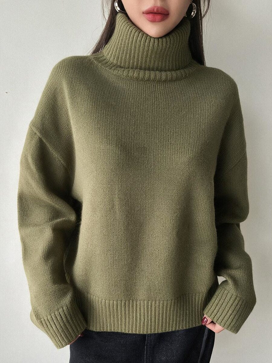Lofoten Oversized Turtleneck Drop Shoulder Knit Sweater