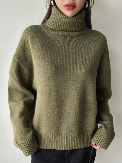 Lofoten Oversized Turtleneck Drop Shoulder Knit Sweater