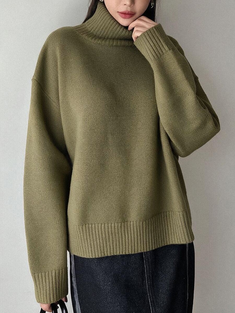 Lofoten Oversized Turtleneck Drop Shoulder Knit Sweater