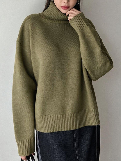 Lofoten Oversized Turtleneck Drop Shoulder Knit Sweater