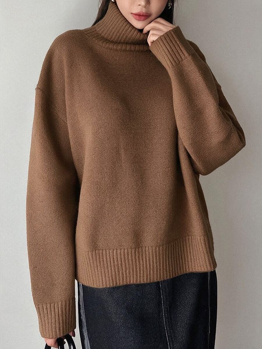 Lofoten Oversized Turtleneck Drop Shoulder Knit Sweater
