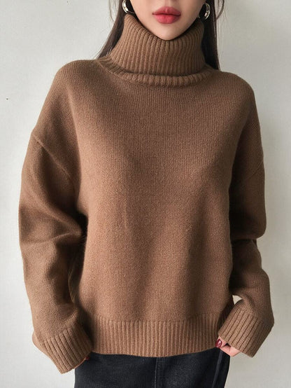 Lofoten Oversized Turtleneck Drop Shoulder Knit Sweater