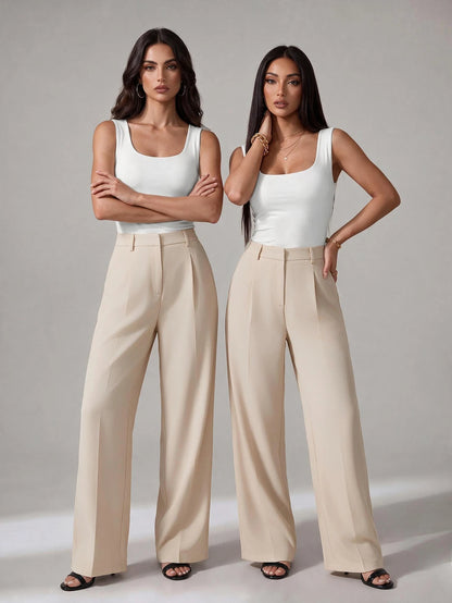 Bergamo Pleated High Waisted Wide Leg Pants