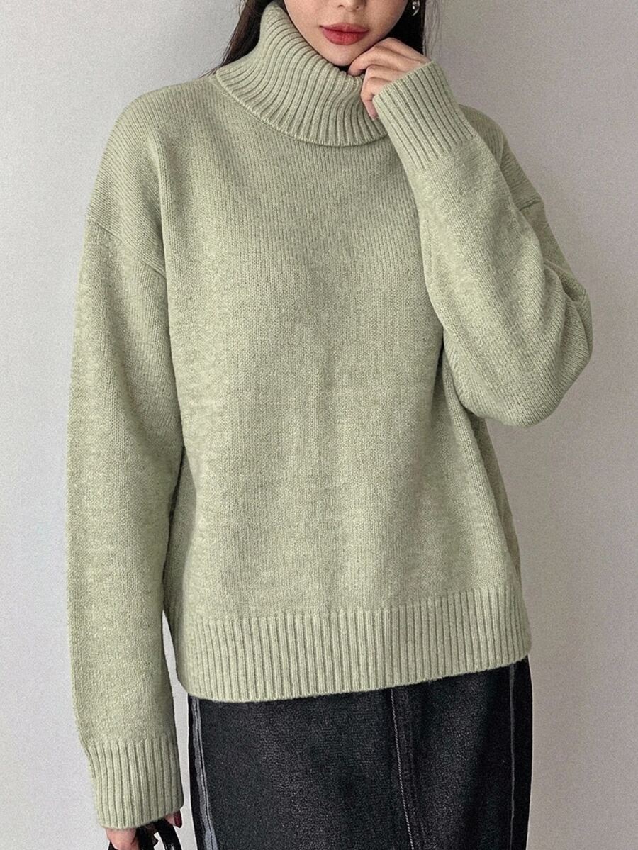 Lofoten Oversized Turtleneck Drop Shoulder Knit Sweater