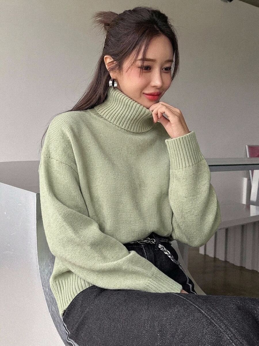 Lofoten Oversized Turtleneck Drop Shoulder Knit Sweater