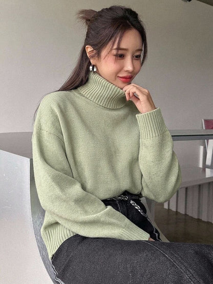 Lofoten Oversized Turtleneck Drop Shoulder Knit Sweater