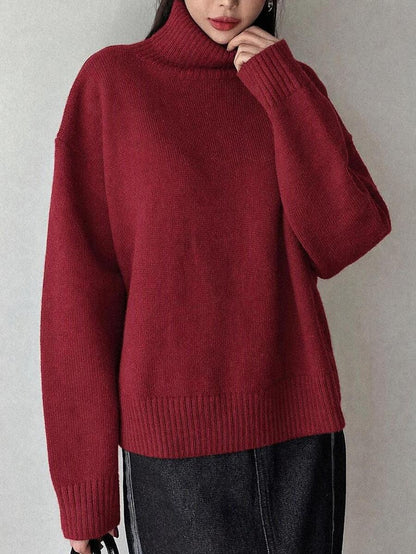 Lofoten Oversized Turtleneck Drop Shoulder Knit Sweater