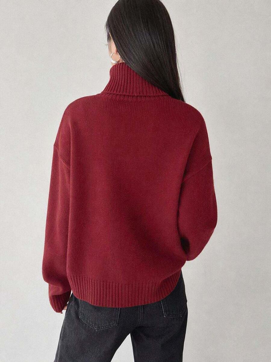 Lofoten Oversized Turtleneck Drop Shoulder Knit Sweater