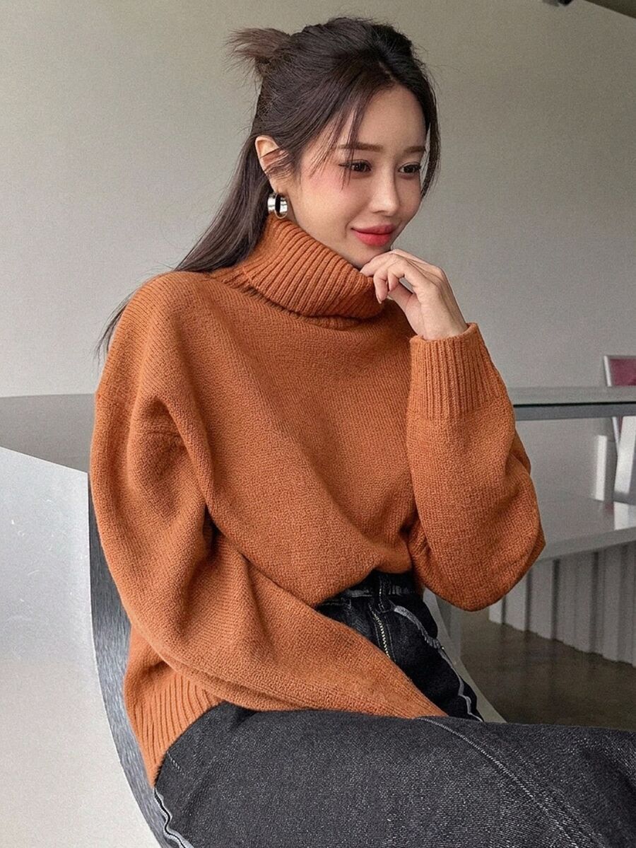 Lofoten Oversized Turtleneck Drop Shoulder Knit Sweater
