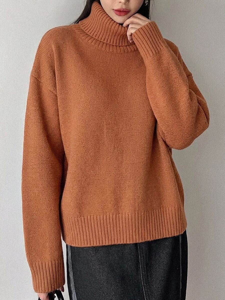 Lofoten Oversized Turtleneck Drop Shoulder Knit Sweater