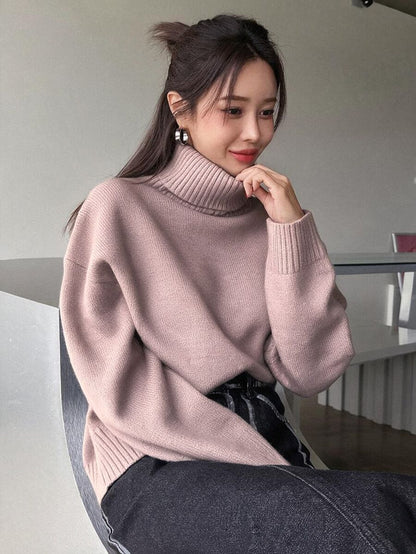 Lofoten Oversized Turtleneck Drop Shoulder Knit Sweater